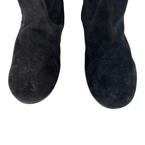 STEVE MADDEN! NO HEEL BLACK GENUINE SUEDE LEATHER SLOUCHY BOHO BOOTS! SZ 6M - Picture 5 of 11